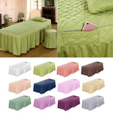 Max Massage Cosmetic Table Valance Sheet Cover with Hole 75x28inch White - Aladdin Shoppers