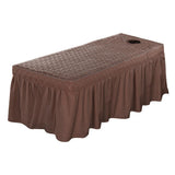 Max Massage Cosmetic Table Valance Sheet Cover with Hole 75x28inch Coffee - Aladdin Shoppers
