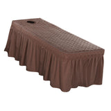 Max Massage Cosmetic Table Valance Sheet Cover with Hole 75x28inch Coffee - Aladdin Shoppers