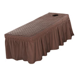 Max Massage Cosmetic Table Valance Sheet Cover with Hole 75x28inch Coffee - Aladdin Shoppers