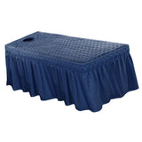 Max Massage Cosmetic Table Valance Sheet Cover with Hole 75x28inch Blue - Aladdin Shoppers
