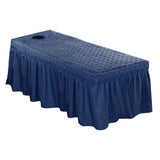Max Massage Cosmetic Table Valance Sheet Cover with Hole 75x28inch Blue - Aladdin Shoppers