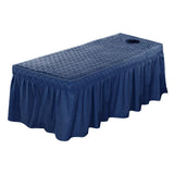 Max Massage Cosmetic Table Valance Sheet Cover with Hole 75x28inch Blue - Aladdin Shoppers