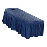 Max Massage Cosmetic Table Valance Sheet Cover with Hole 75x28inch Blue - Aladdin Shoppers
