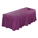 Max Massage Cosmetic Table Valance Sheet Cover with Hole 75x31inch Purple - Aladdin Shoppers