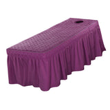 Max Massage Cosmetic Table Valance Sheet Cover with Hole 75x31inch Purple - Aladdin Shoppers