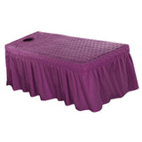 Max Massage Cosmetic Table Valance Sheet Cover with Hole 75x31inch Purple - Aladdin Shoppers