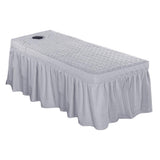 Max Massage Cosmetic Table Valance Sheet Cover with Hole 75x31inch Gray - Aladdin Shoppers