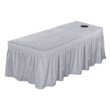 Max Massage Cosmetic Table Valance Sheet Cover with Hole 75x31inch Gray - Aladdin Shoppers