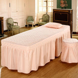 Max Massage Cosmetic Table Valance Sheet Cover with Hole 75x31inch Jade Pink - Aladdin Shoppers