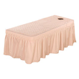 Max Massage Cosmetic Table Valance Sheet Cover with Hole 75x31inch Jade Pink - Aladdin Shoppers