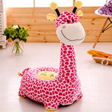 Max Cartoon Animal Kids Seat Sofa Cover Baby Chair Bean Bag Pink Giraffe(Ride) - Aladdin Shoppers