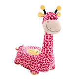 Max Cartoon Animal Kids Seat Sofa Cover Baby Chair Bean Bag Pink Giraffe(Ride) - Aladdin Shoppers