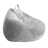 Max Kids Stuffed Animals Storage Suede Bean Bag Cover 60x70cm Grey_2 - Aladdin Shoppers