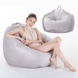 Max Extra Large Velvet Bean Bag Cover Sofa Slipcover 100x120cm Light Gray - Aladdin Shoppers