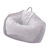 Max Extra Large Velvet Bean Bag Cover Sofa Slipcover 100x120cm Light Gray - Aladdin Shoppers