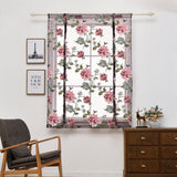 Max Peony Flower Purple Roman Curtain Kitchen Window Blinds Curtains 100 x120cm - Aladdin Shoppers
