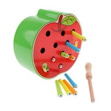 Max Wooden Magnet Fruit Bug Catching Game Toy Kids Montessori Toy Apple