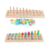 Maxbell  Kids Educational Toys Color Number Counting Stacker Montessori Board Style 1