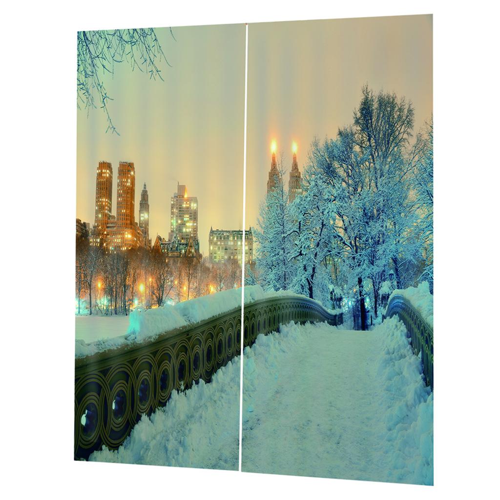 Max Snow City Print Window Curtain Living Room Bedroom Kids Room Decor 140x100