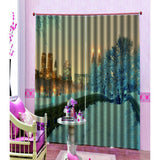 Max Snow City Print Window Curtain Living Room Bedroom Kids Room Decor 150x166
