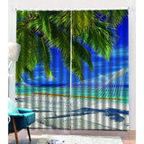 Max Printed Window Curtains Bath Drapes Beach 170x200cm