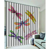 Max Dragonfly 3D Print Window Drapes Insulated Blackout Window Curtains Style-1