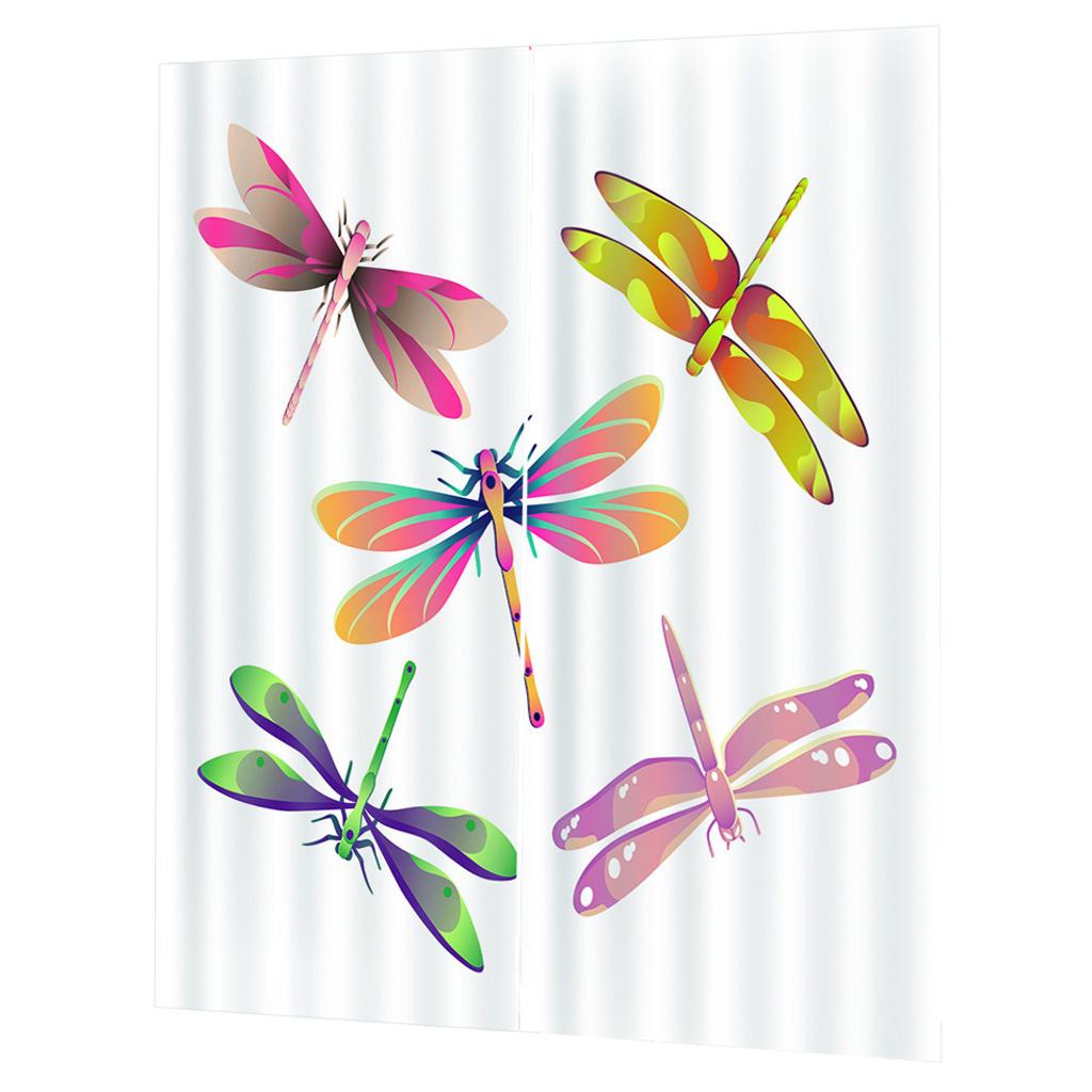 Max Dragonfly 3D Print Window Drapes Insulated Blackout Window Curtains Style-1