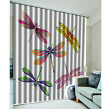 Max Dragonfly 3D Print Window Drapes Insulated Blackout Window Curtains Style-2
