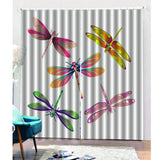 Max Dragonfly 3D Print Window Drapes Insulated Blackout Window Curtains Style-2