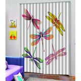 Max Dragonfly 3D Print Window Drapes Insulated Blackout Window Curtains Style-3