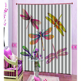 Max Dragonfly 3D Print Window Drapes Insulated Blackout Window Curtains Style-3
