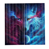 Max Wolf Printed 3D Blackout Curtains Thermal Insulated  -2 Panel Set 140x100cm