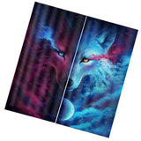 Max Wolf Printed 3D Blackout Curtains Thermal Insulated  -2 Panel Set 140x100cm