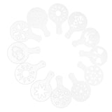 Max 12pcs Coffee Barista Stencils Template Strew Flowers Duster Spray Symbol