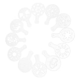 Max 12pcs Coffee Barista Stencils Template Strew Flowers Duster Spray Symbol