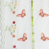 Max Roman Curtain Butterfly Tie Up Yarn Embroidered Sheer 200x80cm Beige