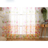 Max Butterfly Printing Sheer Curtains Window Voile Panels for Bedroom 200x100cm