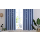 Max Starry Series Bedroom Finished Curtains Gauze Drapes Roman Shade Blue