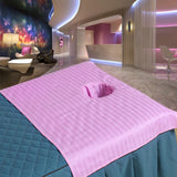 Max Pure Cotton Massage Table Face Hole Towel Beauty Bed Cover Sheet Pink