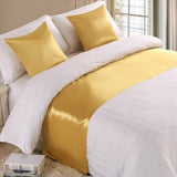 Maxbell Bed Runner Cloth Bed Skirt Bedding Towels Wave 50x240cm - Yellow