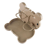 Max Car Folding Cup Food Meal Drink Bottle Holder Foldable Backseat Tray Beige