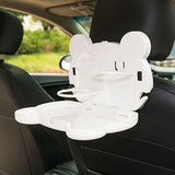 Max Car Folding Cup Food Meal Drink Bottle Holder Foldable Backseat Tray White