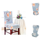 Max Soft Short Dining Room Chair Covers with Printed Pattern Spandex Fit Phalaenopsis