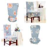 Max Soft Short Dining Room Chair Covers with Printed Pattern Spandex Fit Phalaenopsis