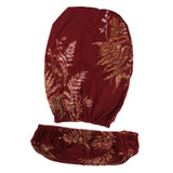 Maxbell Stretch Spandex Slipcover Office Computer Chair Cover Leaves-Wine Red