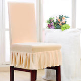 Maxbell Elastic Short Dining Room Chair Cover Banquet Chair Slipcover  Beige