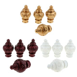 Maxbell 4 Pack Curtain Pole Ends Decorative Curtain Rod Ends Golden