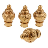 Maxbell 4 Pack Curtain Pole Ends Decorative Curtain Rod Ends Golden