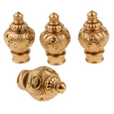 Maxbell 4 Pack Curtain Pole Ends Decorative Curtain Rod Ends Golden